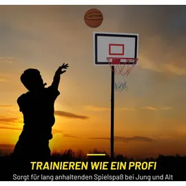 Dunlop Basketballkorb Set – Basketball Korb Höhenverstellbar: 165 - 205 cm – Basketballkörbe mit Basketballständer, Ball und Pumpe – Basketballkorb Outdoor mit Füllbarer Fussstand - Schwarz