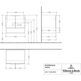 Villeroy & Boch Waschtischunterschrank 2 Türen 55 x 52 x 43,8 cm Weiß Matt