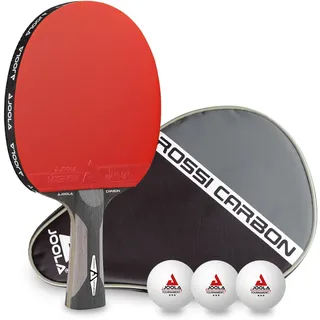 Joola Rosskopf Carbon, ITTF zugelassen, für fortgeschrittene Spieler, inklusive Hülle und 3 Bälle, 29,5 cm