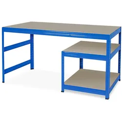 BRB Packtisch / Werkbank, BxTxH 1500x600x900 mm, Unterbau BxTxH 600x600x515 mm, blau