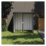 vidaXL Hundehütte mit Dach Schwarz 110x103x109 cm Verzinkter Stahl