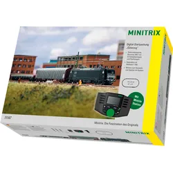 Modelleisenbahn-Set MINITRIX "Trix Digital-Startpackung Güterzug - T11147" Modelleisenbahnen schwarz (schwarz/grau) Kinder