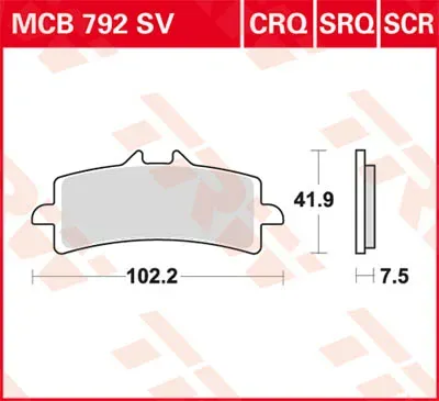 TRW Lucas Sintermetall- MCB792SRT Bremsbelag
