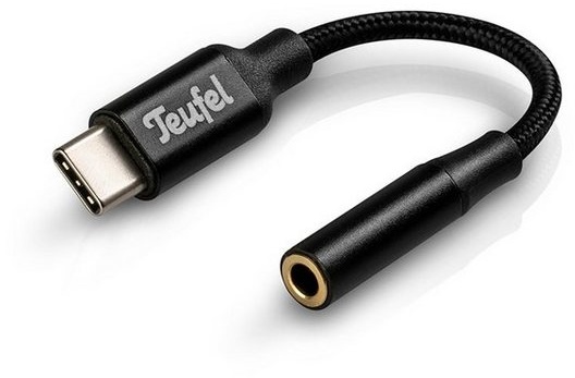 Teufel USB-C auf Kopfhöreranschluss Adapter Audio-Kabel, (11 cm) schwarz