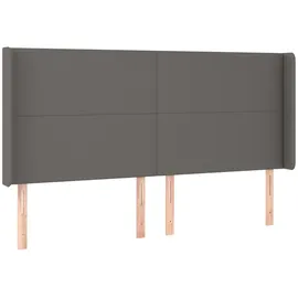 vidaXL Boxspringbett mit Matratze & LED Grau 180x200 cm Kunstleder