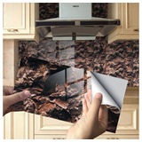 COOL-i ® Fliesenaufkleber Klebefliesen 4 Stück -30cm x 15cm, 3D Fliesenaufkleber (Marmor Optik), PVC Wasserfest,Selbstklebend,Hitzebeständig,Starke Klebefähigkeit