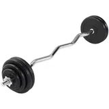 Gorilla Sports SZ-Curlset Gummi 35 kg SCHWARZ|silber 35 kg