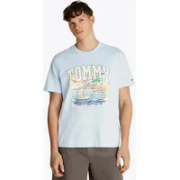 Tommy Jeans relaxed fit, T-Shirt mit Motiv-Print, Hellblau, L