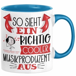 Trendation Tasse So Sieht Ein Richtig Cooler Musikproduzent Aus Tasse Geschenk für Prod blau