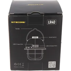 Nitecore LR40 LED Camping-Laterne 100 Lumen, 45 h Leuchtdauer, Warmlicht, Rotlicht
