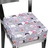 Sitzerhöhung Stuhl Kind Flexible Waschbar Zerlegbar Tragbare Karikatur Sitzerhöhung Stuhl Kinder 2 Sicherheits Schnalle Rutschfeste Stuhlerhöhung Kinder Boostersitz für Zuhause Unterwegs