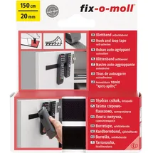 fixomoll Fix-o-moll Klettband selbstklebend Schwarz 150 cm x 20 mm