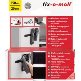 fixomoll Fix-o-moll Klettband selbstklebend Schwarz 150 cm x 20 mm