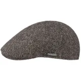 Stetson Texas Herringbone Flatcap Herren mit Baumwollinnenfutter Herbst Winter grau S (54-55 cm) - S
