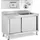 Royal Catering Spülenschrank - 1 Becken - - Edelstahl - 500 x 60 cm