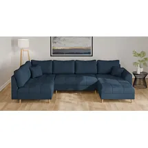 Home Affaire »CHARRE U-Form mit Ottomane, Maße B/T/H: 310/161/81 cm«, feine Steppung, lose Rücken- und Zierkissen, auch in Cord und Bouclé