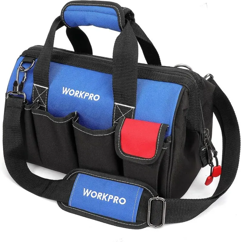 WORKPRO 35,5 cm wasserdichte elektriker-werkzeugtasche weitmund mehrzweck verstellbarer gurt
