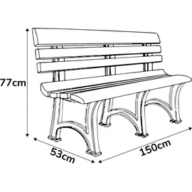 BICA Olimpia 150 x 53 x 77 cm weiß