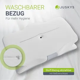 Juskys Nackenkissen 2er Set 40 x 80 cm Weiß/Grau