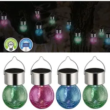 Cepewa Solarleuchten "Crackle" 9x11cm - Garten - Solar - LED (4x Solarleuchte bunt)