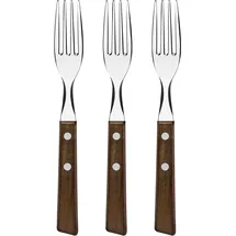 Tramontina Steakgabel Set Tradicional, 3 Stück, Naturholzgriffe, Rostfreier Edelstahl, Tafelgabeln, Ergonomisch