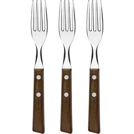 Tramontina Steakgabel Set Tradicional, 3 Stück, Naturholzgriffe, Rostfreier Edelstahl, Tafelgabeln, Ergonomisch