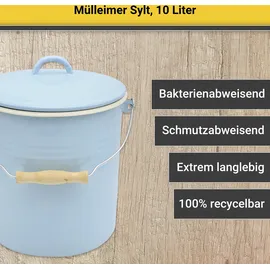 Krüger Emaille-Eimer mit Deckel 10 l Blau