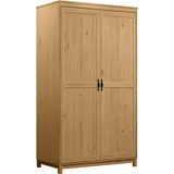 Home Affaire »Sandnes Kieferschrank Schlafzimmer Schrank TOPSELLER weiß« natürlicher Landhaus-Look B/T/H = 108x60x194cm, 1 Stk. tlg. Massivholz Schlafzimmerschrank mit besonderen Metallgriffen