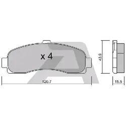 AISIN Bremsbelagsatz NISSAN BPNI-1914 410606F625,410606F626,4106099B25 4106099B26