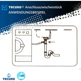 tecuro Anschlusszwischenstück Höhenausgleich Geruchsverschluss Weiß