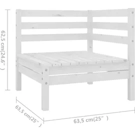 vidaXL Garten-Lounge-Set 8-tlg. Massivholz Kiefer weiß