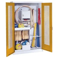 C+P Sportgeräteschrank mit Lochblech-Flügeltüren (Typ 1), HxBxT 195x120x50 cm,