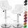 TRESKO 2er Set Barhocker Barstuhl 360° Frei Drehbar Sitzhöhenverstellung 60-80cm - Weiß