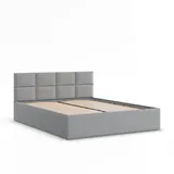 mebligo Polsterbett, Hellgrau, Textil, 140x200 cm, Schlafzimmer, Betten, Polsterbetten
