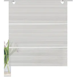 HOME WOHNIDEEN Raffrollo HOME WOHNIDEEN "JÖRG" Gr. 1, grau (taupe), B:45cm H:130cm, Obermaterial: 100% Polyester, Raffrollos, Magnetrollo JÖRG mit Querstreifen