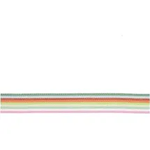 Rico Design Webband Multi Streifen, Pink/Grün/Gelb/Rot/Blau