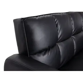 Mendler Schlafcouch Kunstleder 3-Sitzer Schwarz