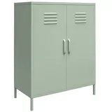 loft24 Mehrzweckschrank Mission District Highboard aus Metall, Metallschrank mit 2 Türen im Retro Look grün