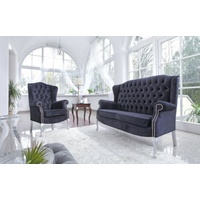 JVmoebel Chesterfield-Sofa, Klassische Chesterfield Sofagarnitur luxus Möbel blau