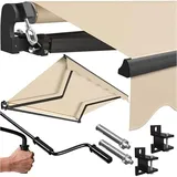 KESSER® Gelenkarmmarkise Vormontiert Markise Gelenkmarkise 250 x 200 cm Terrassenmarkise Sonnenmarkise inkl. Wandhalterung Sonnenschutz Balkonmarkise wasserabweisend Alu/Polyester Beige