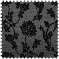 Recycelter Jacquard Möbelstoff Teneriffa Schwarz