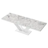 Design Esstisch Tisch HEU-111 Hochglanz ausziehbar 160 bis 256 cm - Weiß