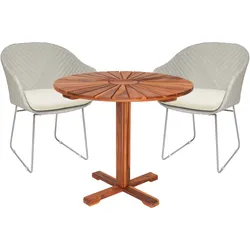 Polyrattan Garten-Sitzgruppe Monza 3-tlg Creme/Creme