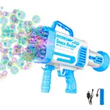 Seifenblasenpistole mit 64 Löchern. Seifenblasenpistole mit LED-Lichtern und automatischem Schießen, Sommerspielzeug für Kinder, Partys, Geburtstage. USB-Akku.