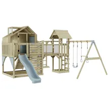OUTDOORTOYS Spielturm Knut Holz Eisblau