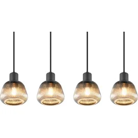 meine wunschleuchte LED Pendelleuchte 4-flg. 90 cm rund Glas schwarz