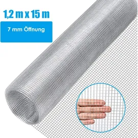 Costway 7x7mm Volierendraht Maschendraht Metallgitter Drahtgitter Hasendraht Schweissgitter Drahtzaun Gartenzaun 15m x 1m - Silber