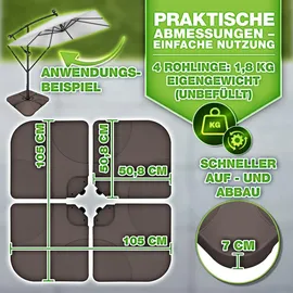 tillvex Schirmständer Kunststoff 60 Liter Braun
