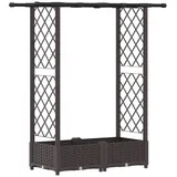 vidaXL Hochbeet mit Rankgitter und Dach 122,5 x 40 x 123 cm Braun