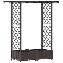 vidaXL Hochbeet mit Rankgitter und Dach 122,5 x 40 x 123 cm Braun